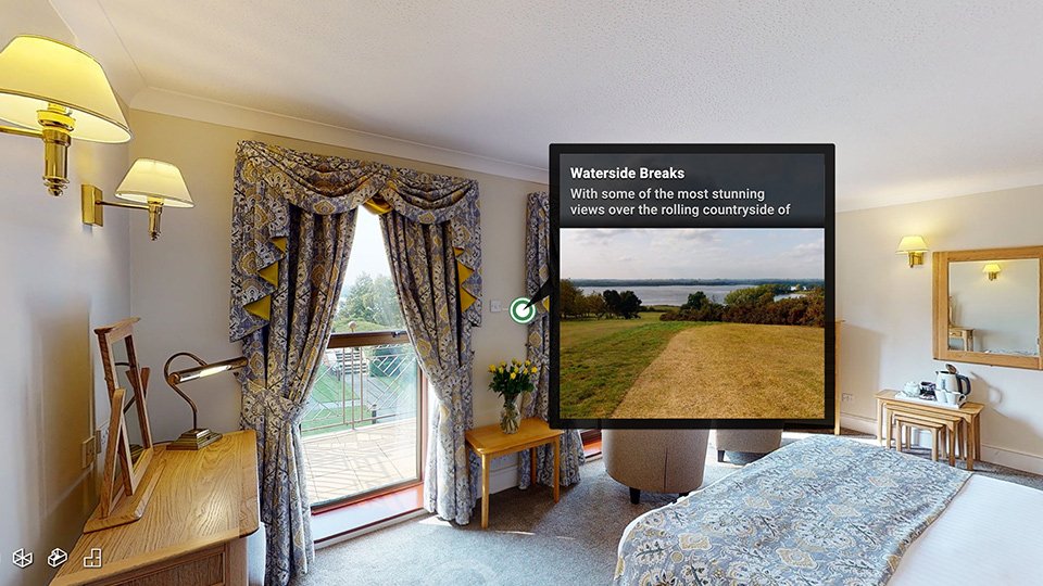 Data-tag containing images in a virtual tour of a holiday let